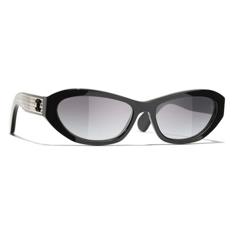 chanel 5216 sunglasses black|Oval Sunglasses Acetate Black. Lenses: Black, .